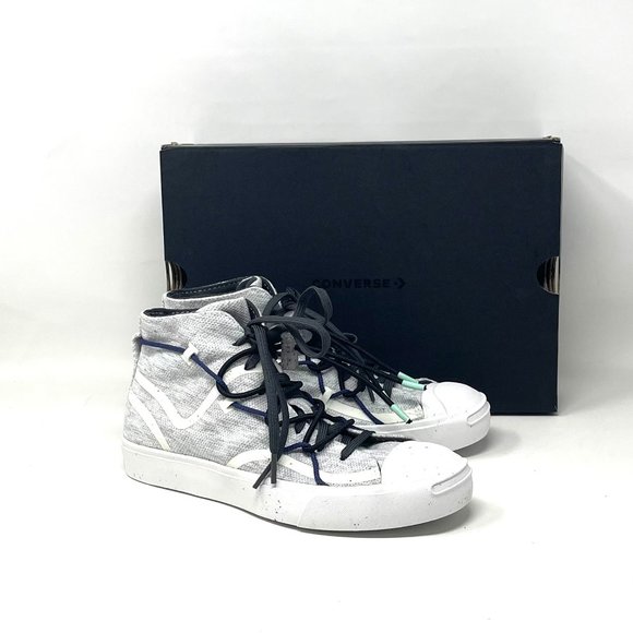 💖MEGA SALE💖Converse Jack Purcell Rally Mid  White Gray  Men's  Canvas 170947C - Picture 1 of 10